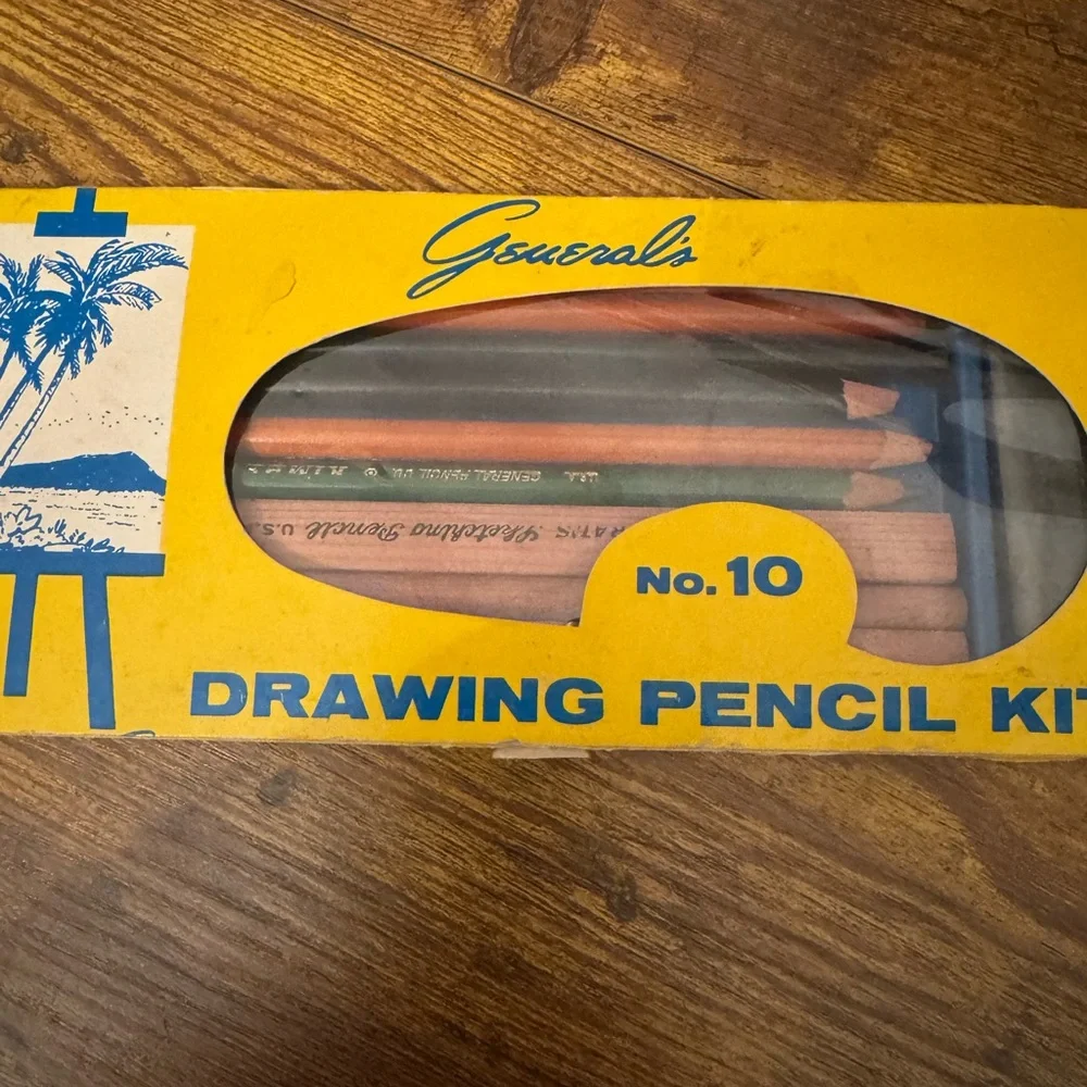 General’s No 10 Drawing Pencil Kit Vintage USA Charcoal Sketch Set‎